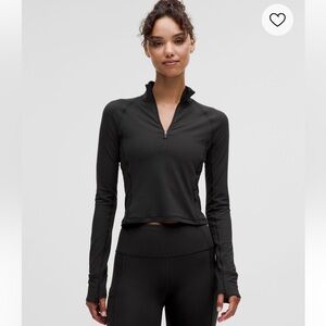 Lululemon It’s Rulu Cropped Half Zip Updated Black Size XS Long Sleeve Shirt